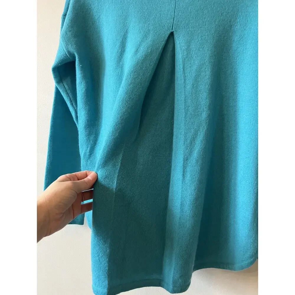 Premise Cashmere Sweater Split Back Ladies Small Blue